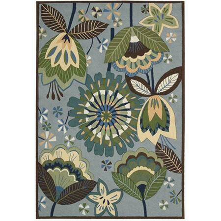 NOURISON Fantasy Area Rug Collection Aqua 3 Ft 6 In. X 5 Ft 6 In. Rectangle 99446115812